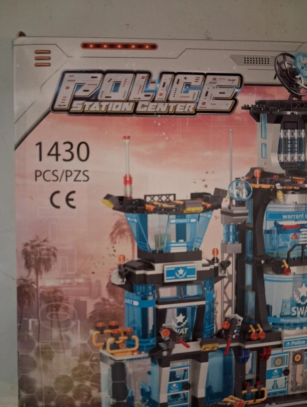 MindBox City Police Station Building Set - Police Car & Helicopter - 1430 Pieces